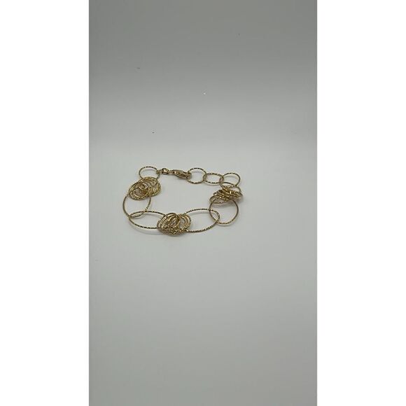 Textured Vermeil Gold Ring Bracelet - Picture 7 of 7